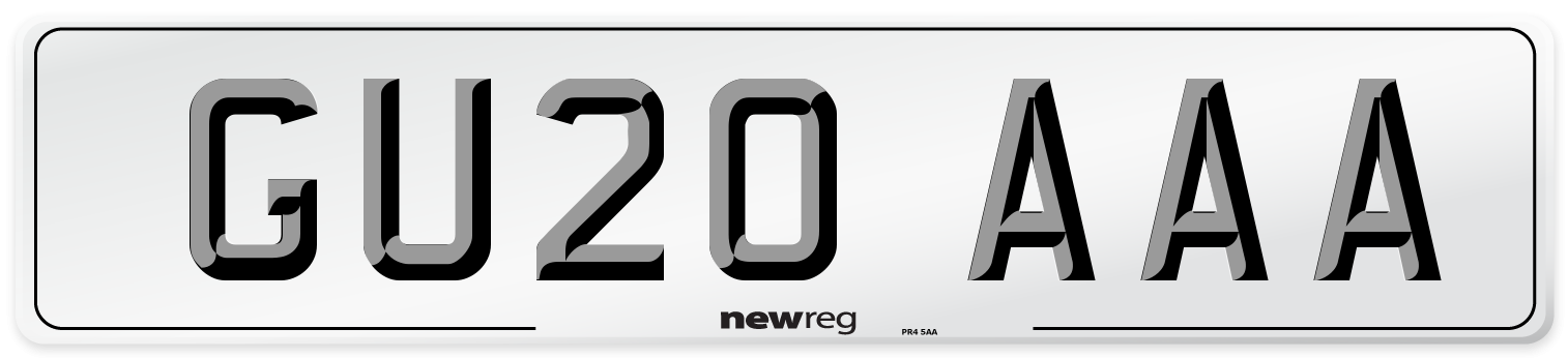 GU20 AAA Number Plate from New Reg